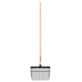 Bieldo plastico de 16 dientes mango de madera 54" truper..